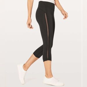 Lululemon Wunder Under Crop Awaken Full-On Luxtreme 21" Black Leggings Size 6